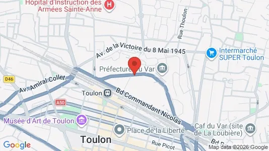Apartments for rent i Toulon - kort over placeringen