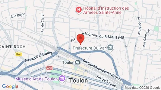 Apartments for rent i Toulon - kort over placeringen