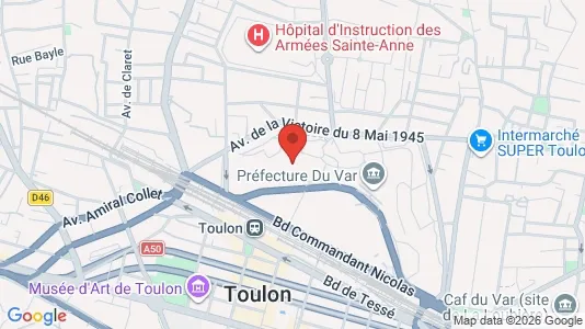 Apartments for rent i Toulon - kort over placeringen
