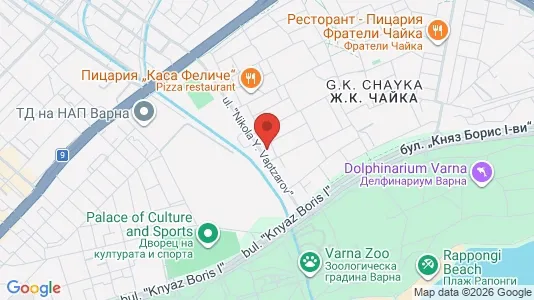 Apartments for rent i Varna Primorski - kort over placeringen