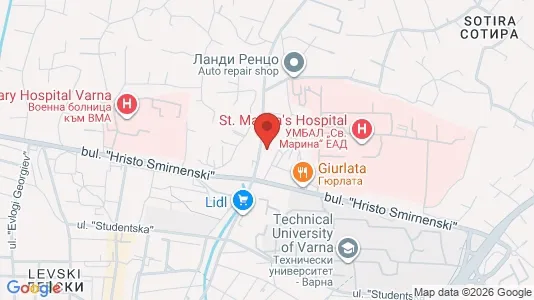 Apartments for rent i Varna Primorski - kort over placeringen