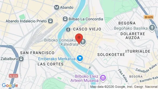 Apartments for rent i Bilbao - kort over placeringen