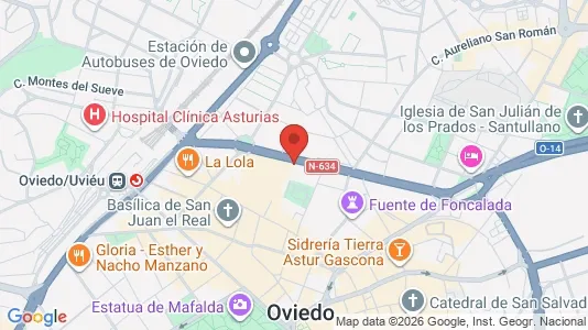 Apartments for rent i Oviedo - kort over placeringen