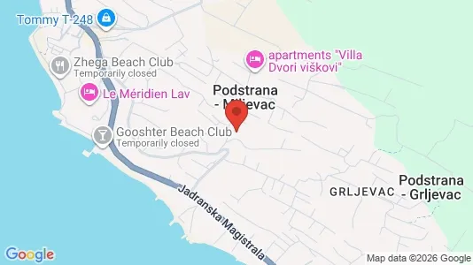 Apartments for rent i Podstrana - kort over placeringen