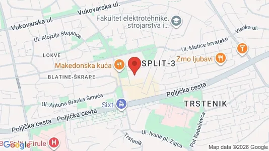 Apartments for rent i Split - kort over placeringen