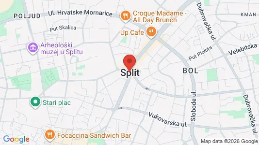 Apartments for rent i Split - kort over placeringen