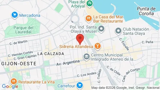 Rooms for rent i Gijón - kort over placeringen