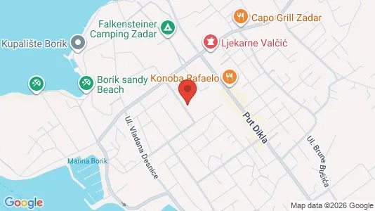 Apartments for rent i Zadar - kort over placeringen