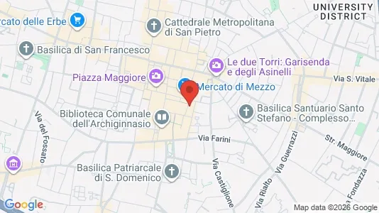 Apartments for rent i Bologna - kort over placeringen