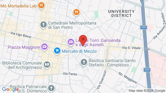 Apartments for rent i Bologna - kort over placeringen