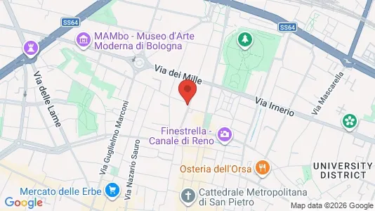 Apartments for rent i Bologna - kort over placeringen