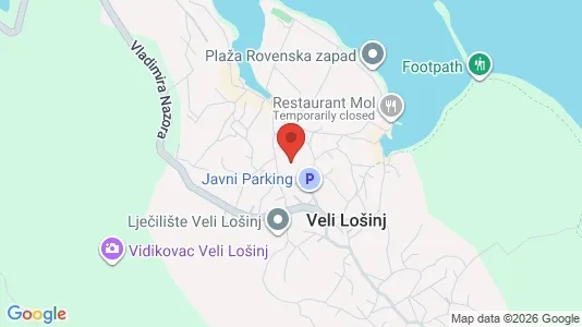 Apartments for rent i Mali Lošinj - kort over placeringen