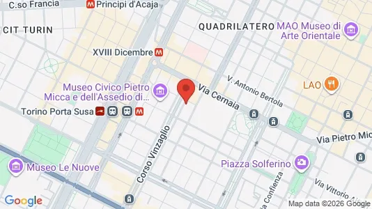 Apartments for rent i Turin - kort over placeringen