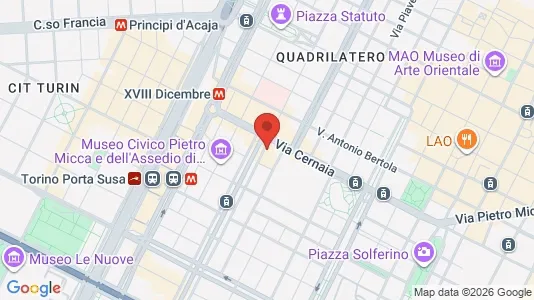 Apartments for rent i Turin - kort over placeringen