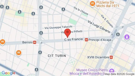 Apartments for rent i Turin - kort over placeringen