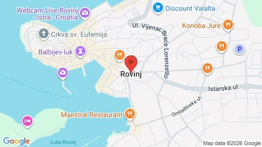 Apartments for rent i Rovinj - kort over placeringen