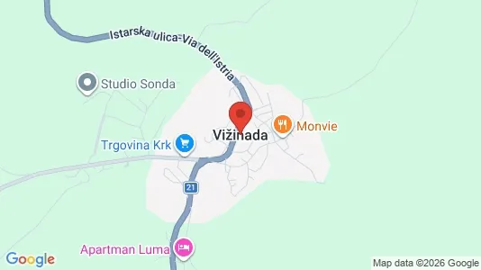 Apartments for rent i Vižinada - kort over placeringen