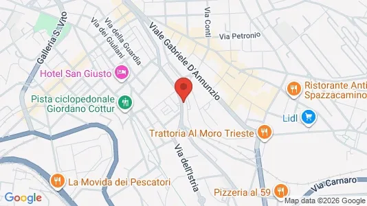 Apartments for rent i Trieste - kort over placeringen