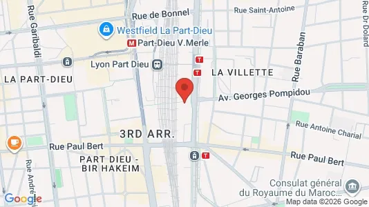Apartments for rent i Lyon - kort over placeringen