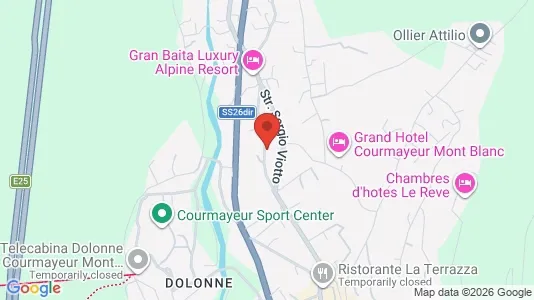 Apartments for rent i Courmayeur - kort over placeringen