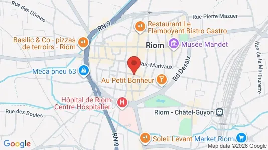Apartments for rent i Riom - kort over placeringen