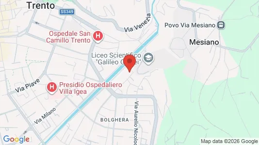 Rooms for rent i Trento - kort over placeringen