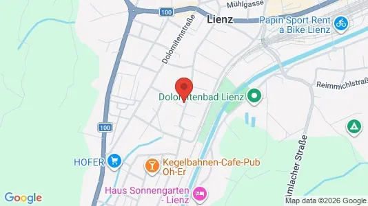 Apartments for rent i Lienz - kort over placeringen