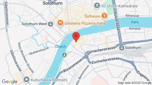 Apartments for rent i Solothurn - kort over placeringen