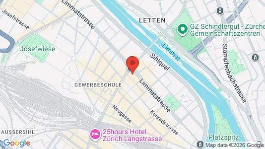 Rooms for rent i Zürich Distrikt 5 - Industriequartier - kort over placeringen