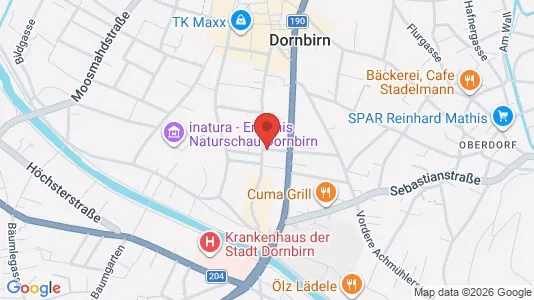 Apartments for rent i Dornbirn - kort over placeringen