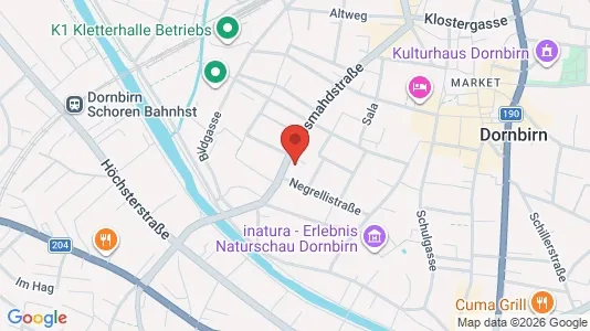 Apartments for rent i Dornbirn - kort over placeringen