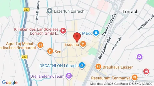 Apartments for rent i Lörrach - kort over placeringen