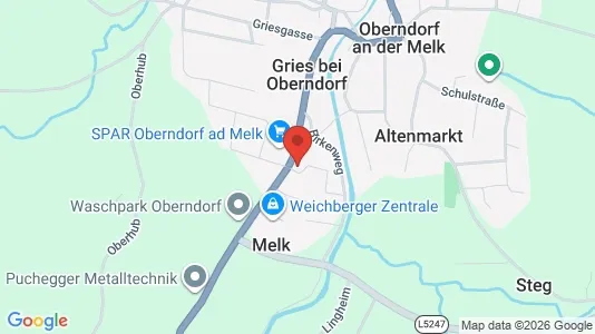 Apartments for rent i Oberndorf an der Melk - kort over placeringen