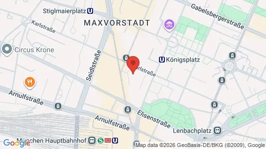Apartments for rent i Munich Maxvorstadt - kort over placeringen
