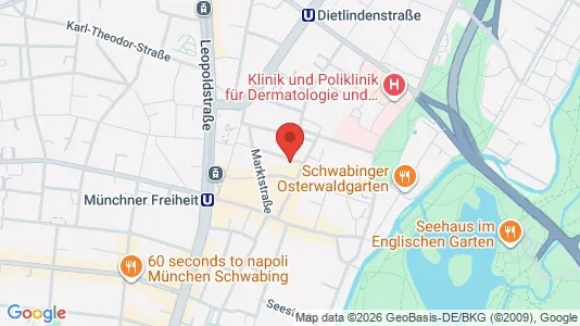 Apartments for rent i Munich Schwabing-Freimann - kort over placeringen