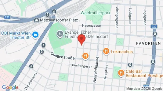 Apartments for rent i Vienna Favoriten - kort over placeringen