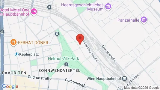 Apartments for rent i Vienna Favoriten - kort over placeringen