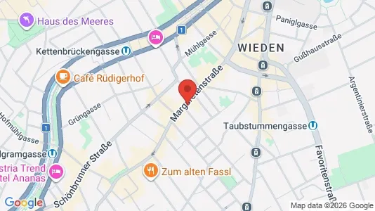 Apartments for rent i Wien Wieden - kort over placeringen