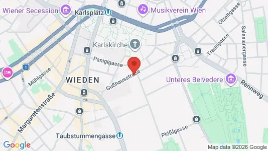Apartments for rent i Wien Wieden - kort over placeringen