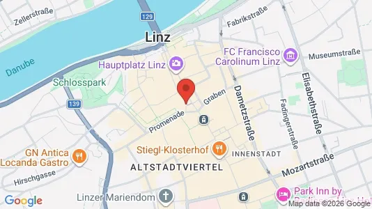 Apartments for rent i Linz - kort over placeringen