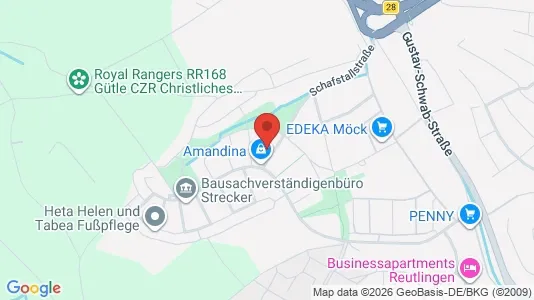 Apartments for rent i Reutlingen - kort over placeringen