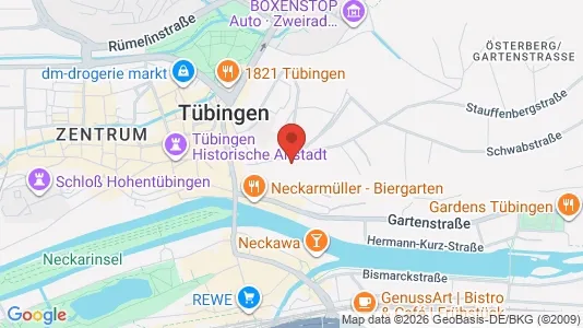 Apartments for rent i Tübingen - kort over placeringen