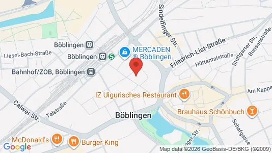 Apartments for rent i Böblingen - kort over placeringen