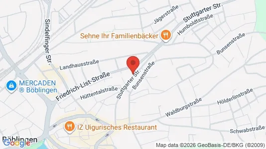 Apartments for rent i Böblingen - kort over placeringen