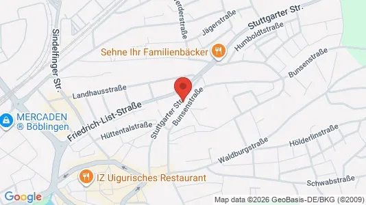 Apartments for rent i Böblingen - kort over placeringen