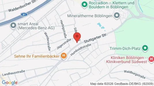 Apartments for rent i Böblingen - kort over placeringen