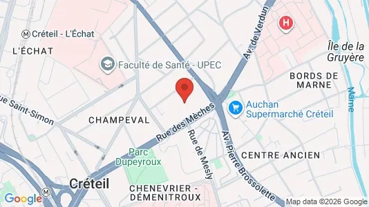Rooms for rent i Créteil - kort over placeringen