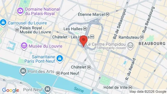 Apartments for rent i Paris 1er arrondissement - kort over placeringen