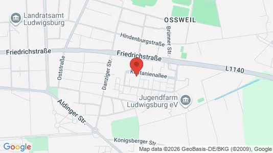 Apartments for rent i Ludwigsburg - kort over placeringen
