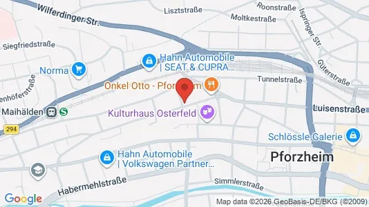 Apartments for rent i Pforzheim - kort over placeringen